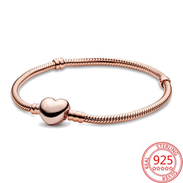 Подлинный браслет Classic Moment из стерлингового серебра S925 пробы со сверкающей круглой застежкой в форме сердца и звездой Pav éBracelet для девушки, ювелирное украшение в подарок