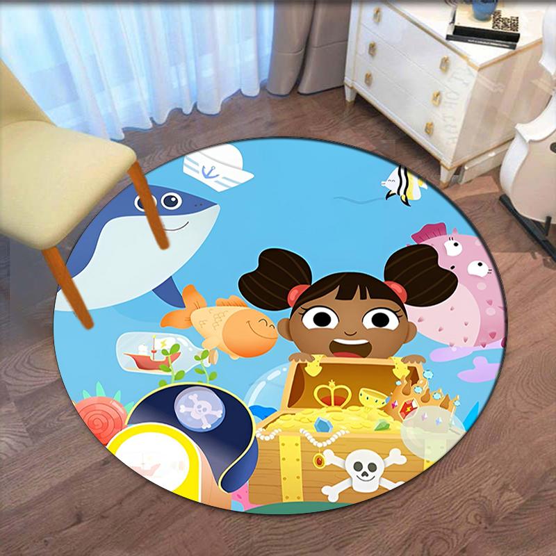Yakka Dee Printed Round Rug Carpet Chair Rug Area Rug Entryway Doormats,for Office Chair Living Room Bedroom Kitchen Room.