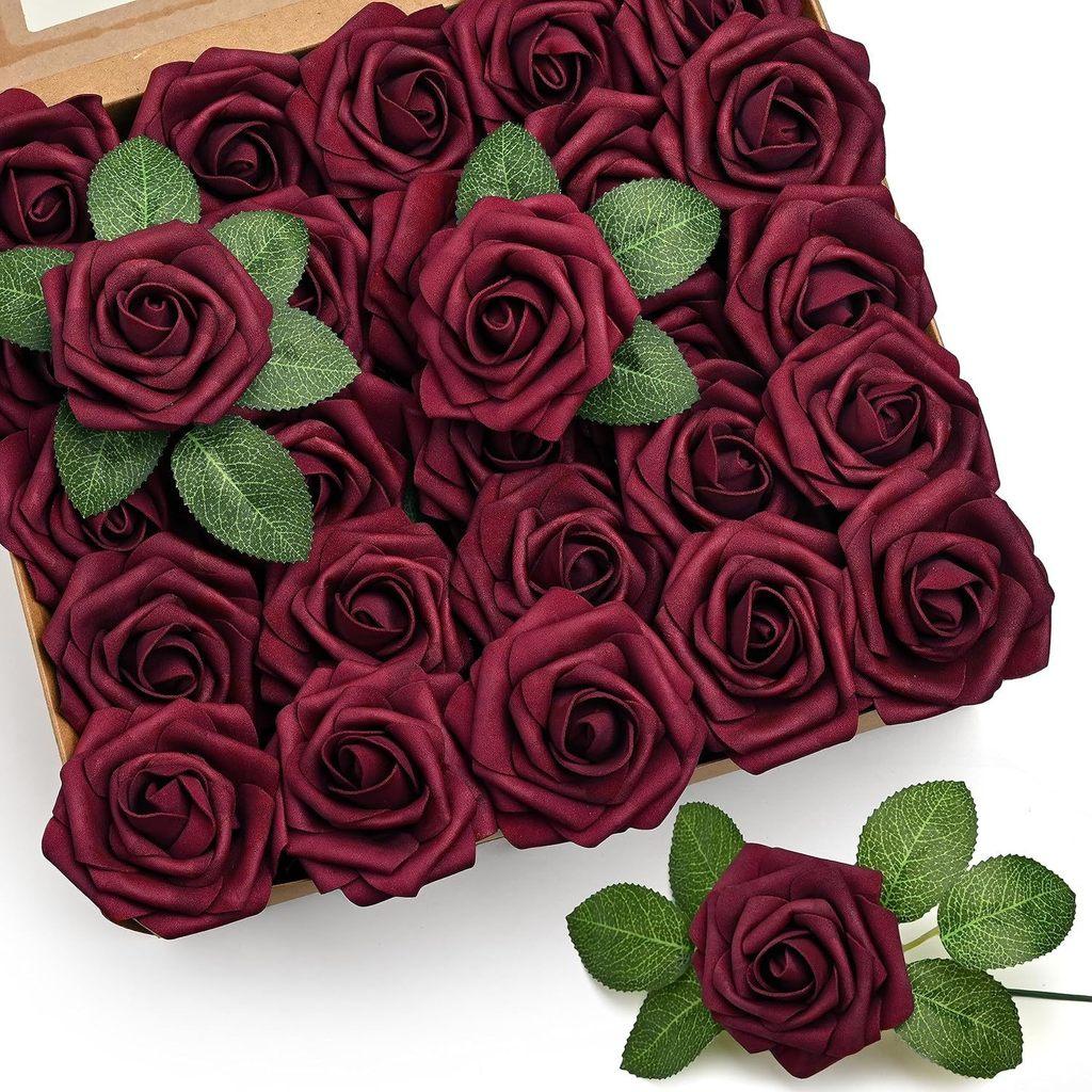 Foam Rose Flower Wedding Centerpiece Accessories With Stem For Home And Outdoor Decor