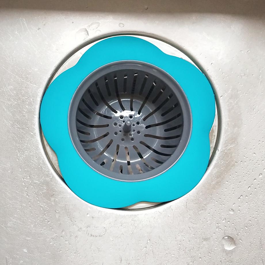 Kitchen Mesh Sink Drain Silicone Strainer Flower Shape Bathroom Drain Hair Filter Fine Hole Drain Trap Waste Screen