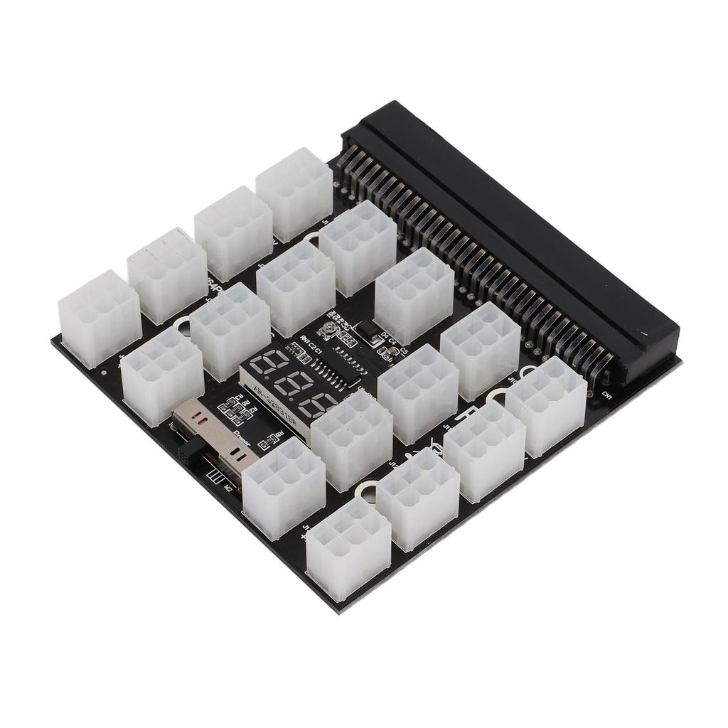 Breakout Board Power Supply Server Adapter 17 Ports 6 Pin LED Voltage Display Accessory