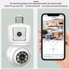 LS VISION 4K 4MP E27 лампа Wi-Fi камера двойной объектив двойной экран автоматическое отслеживание двусторонняя аудио цветная камера ночного видения уличная камера безопасности