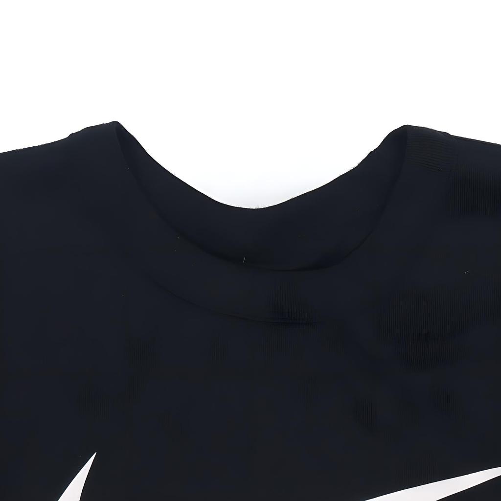Nike Винтажный американский пуловер с круглым вырезом и логотипом с буквенным принтом, футболка с короткими рукавами, мужские топы, черный DX6309-010