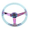 14-дюймовый Руль автомобиля Логотип Кнопка сигнала Аксессуары Модификация Подходит для квадроцикла Карта UTVФиолетовый