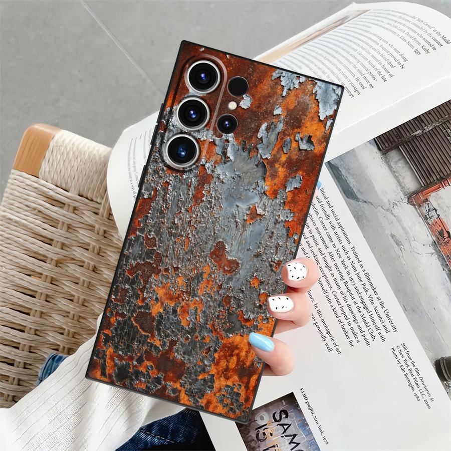 Ретро-кейс с эффектом ржавчины для Samsung Galaxy S25 S24 Plus S20 Ultra S21 FE S23 Note 20 8 9 10 S10 S9 S26 Funda Чехол для телефона