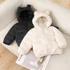 Baby Boys Girls Jacket Autumn Winter New Solid Color Thick Warm Hooded Zipper Coat for 1 2 3 4 5 Years Kids Cotton Down Outwear