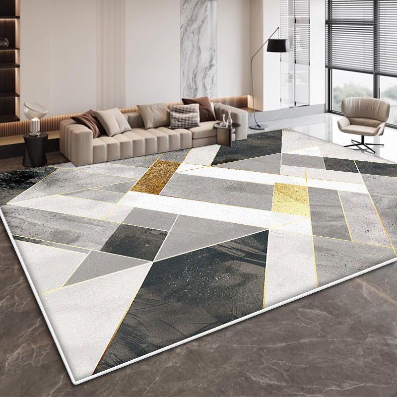 Современный геометрический дизайн ковер для гостиной простая декорация спальня нескользящие большие ковры офис журнальные столики мягкий коврик моющийся