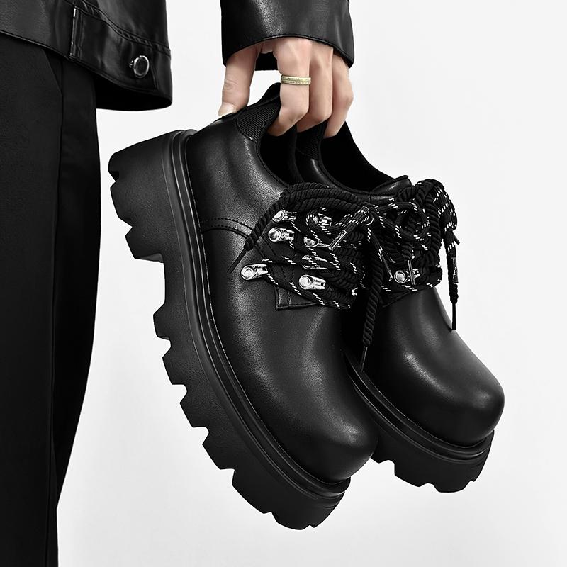 Мужские туфли Дерби на толстой подошве, классические, минималистичные, британского стиля, деловые, вечерние, свадебные, черные, универсальные, молодежные, для взрослых, повседневные туфли