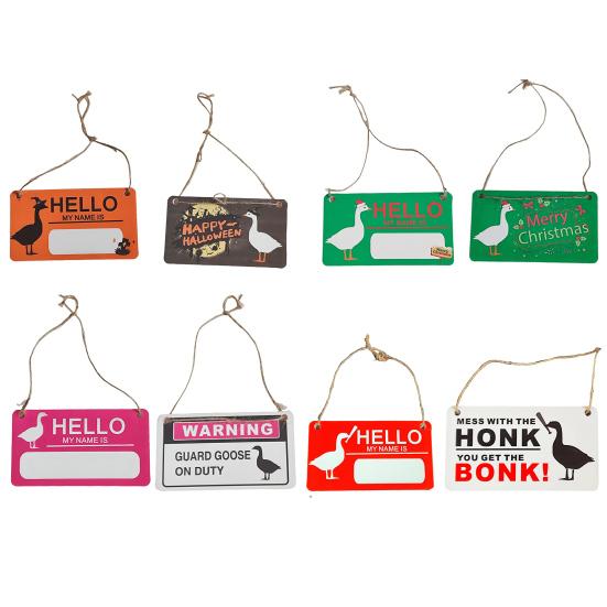 Подвесная табличка «Гусь на крыльце», всепогодная, для улицы, сада, патио, двора, статуя гуся, Хэллоуин, Рождество, приветственная декоративная табличка