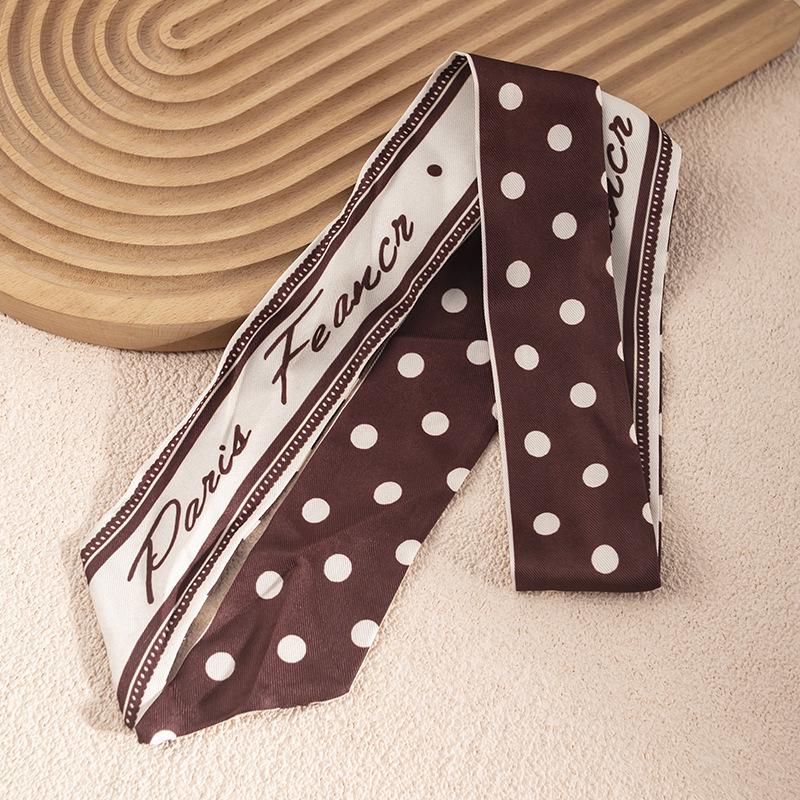 Women's Red Double-Sided Silk Scarf: Versatile Ribbon for Professional OL Wear or Headband, Perfect for Spring/Summer Korean Fashion.