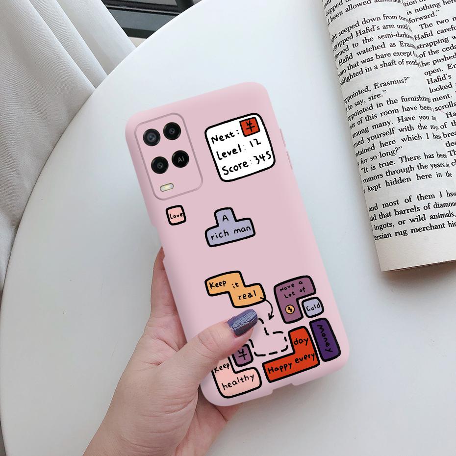 For Oppo A54 Case CPH2239 Soft Silicone Shockproof Cute Painted Cover For Oppo A54 OppoA54 A 54 6.1" Phone Cases Fundas Bumper