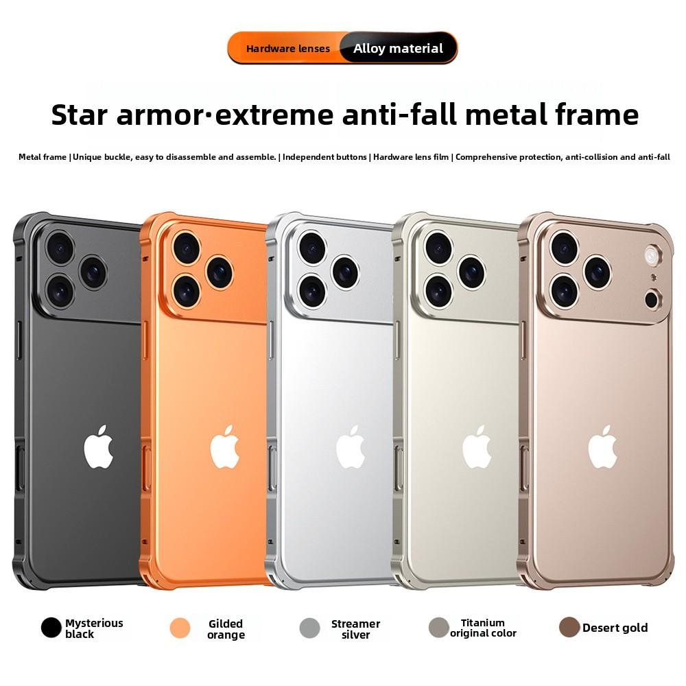 Aluminum Alloy Metal Original Colour Frame Bumper Phone Case For iPhone 17 Pro Max Camera Protection Shockproof Cover