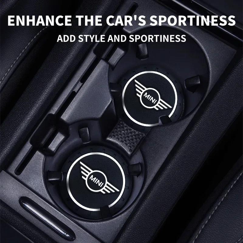 1/2Pc Car Auto Water Cup Slot Non-Slip Mat Water Cup Bottle Holder Mat For MINI Cooper JCW WORKS R55 R56 F55 F56 R57 R58 R59 R60 ycahd11