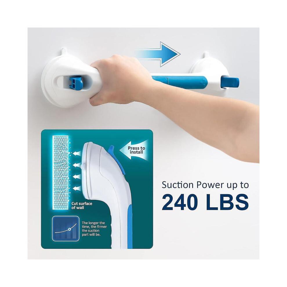 Bathroom Suction Cup Grip Shower Handle Sturdy Grip Suitable for Handicapped, Elderly, Supports Up To 113kg, No Drilling Required And Detachable