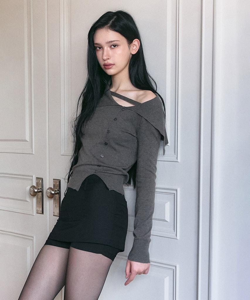NOT YOUR ROSE Sailor Strap Knit (Charcoal)