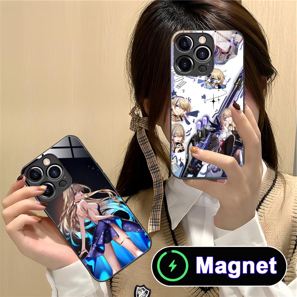 HSR Serval Стеклянный чехол MagSafe для мобильного телефона iPhone 17 16 15 14 13 12 11 Air Pro Max Plus Mini Цветной чехол