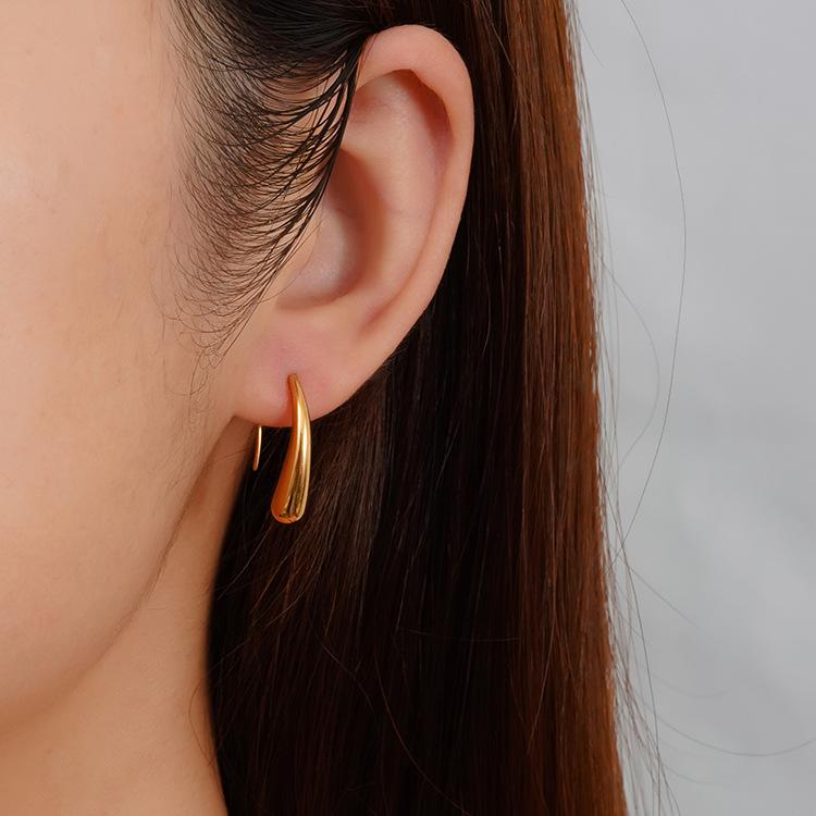 Новые серьги-капли из нержавеющей стали Япония и Корея Модные простые серьги-крючки для ушей Серьги