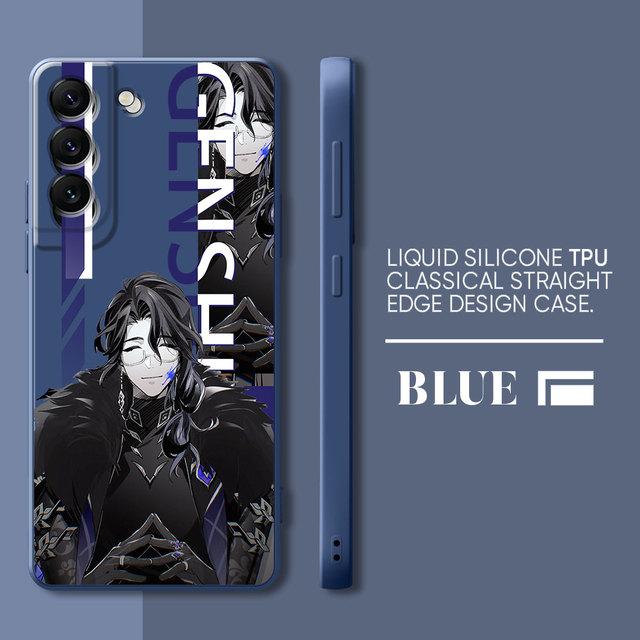 Genshion Impact Tartaglia Anime Case For Samsung Galaxy S21 5g S10e S23 Ultra S20 Fe S10 S22 S9 Plus S8 Square Liquid Cover