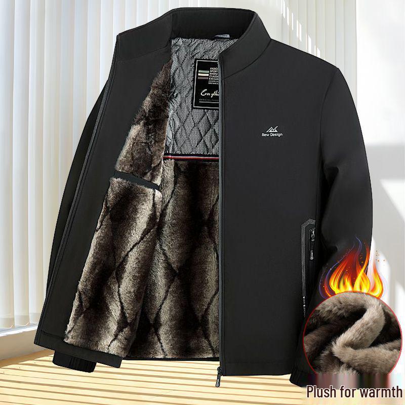 Spring & Autumn Stand-up Collar Jacket for Middle-Aged Men: Versatile Lightweight Business Casual Coat