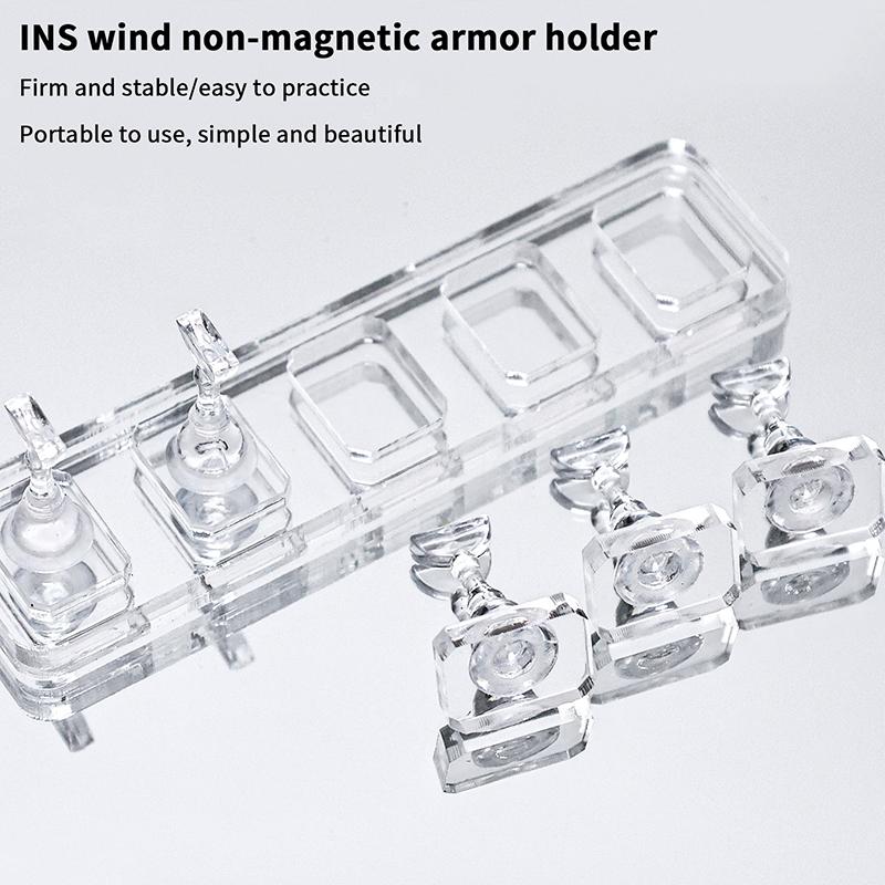 1/5/10 Grid Non-Magnetic Nail Stand Sample Nails Display Nail Polish Holder Nail Tips Reusable