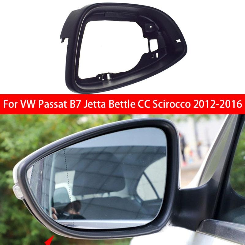 For VW Passat B7 Jetta Bettle CC Scirocco 2012-2016 1x Car Exterior Rearview Side Mirror Frame Cover Holder Case Shell Housing