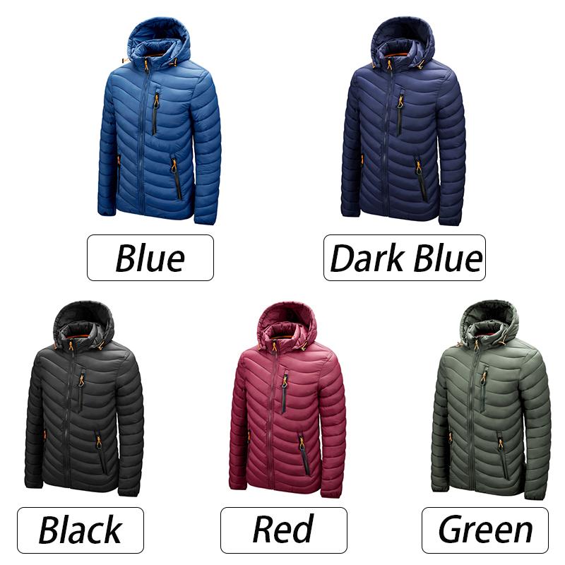 2023 Men New Warm Waterproof Parkas Jacket Coat Mens Hooded Casual and Lightweight Cotton Jacket Outwear Detachable Hat Outfits Parkas Coat Male