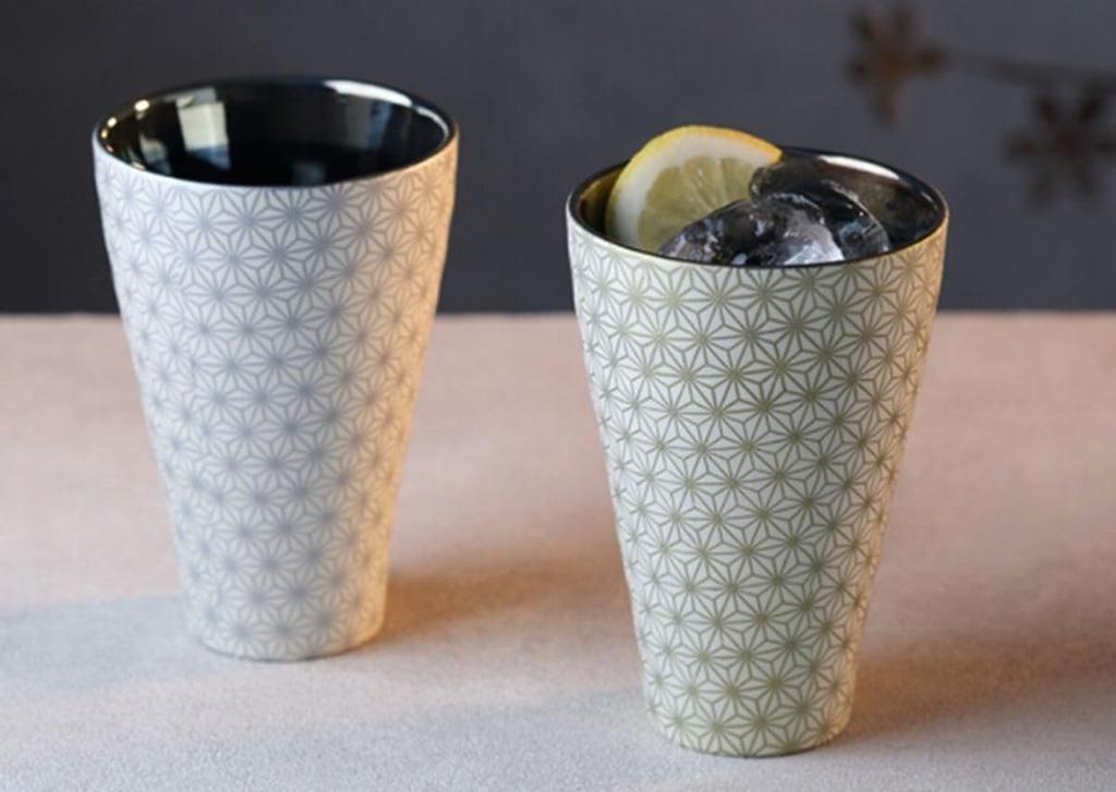 Cups Pair of Tumblers Japanese Style 350ml Microwave Safe Made In Japan J-kitchens (Glasses)