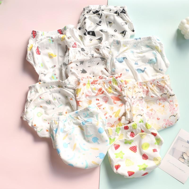 4Pcs BoysCotton Diaper Nappies Pants Reusable Washable Baby Diapers