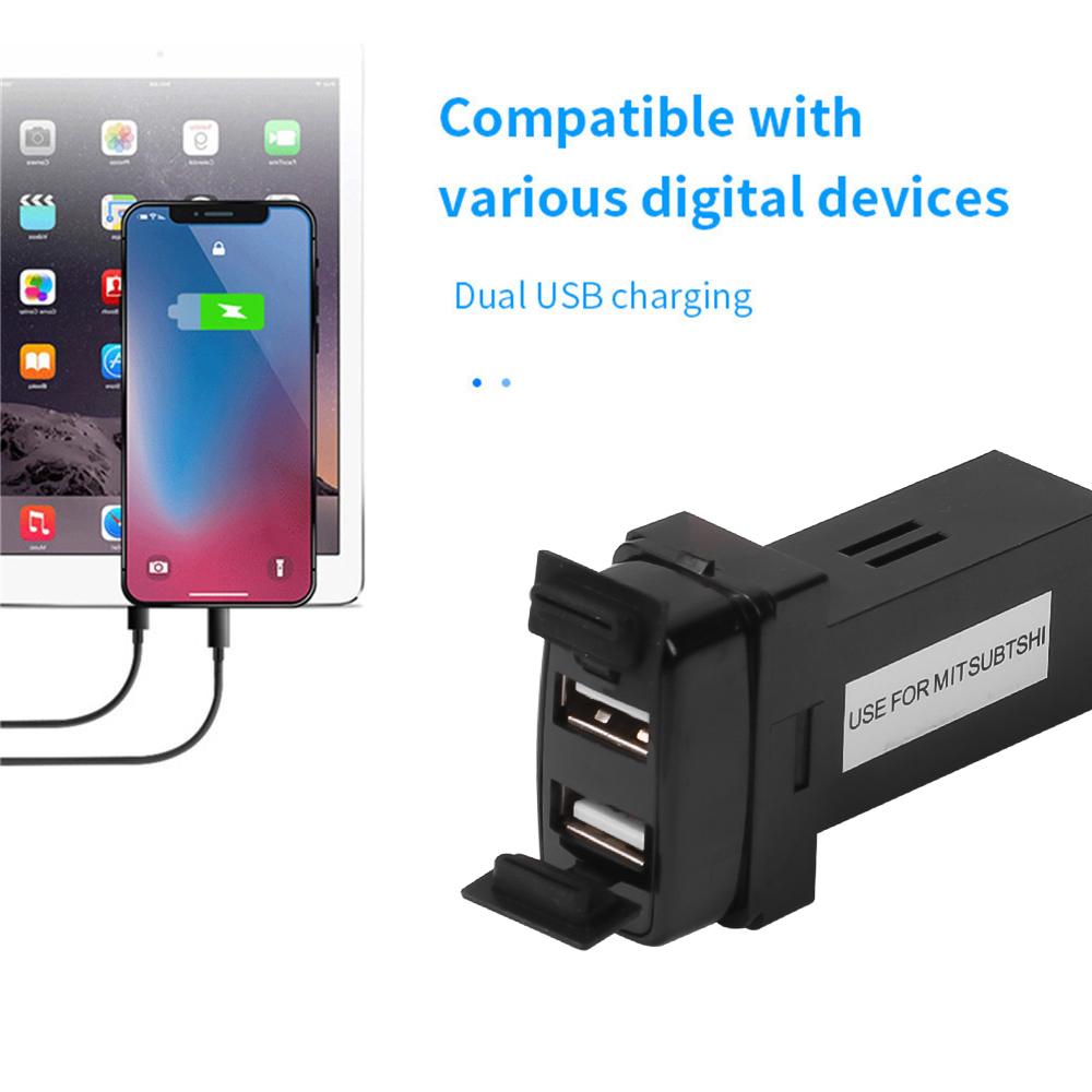 5 В 4,2 А для Mitsubishi Dual USB автомобильное зарядное устройство для телефона USB-разъем выходной адаптер питания приборная панель разъем автомобильная модификация 12 В 24 В