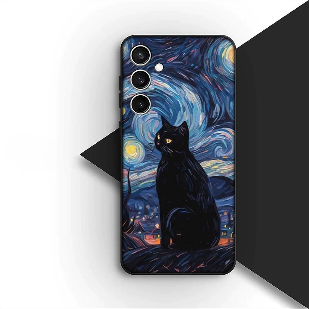 Soft Cover for Samsung Galaxy S20 S22 S21 FE Ultra Plus A07 A17 A15 A16 A25 A57 A37 Casing Phone Case Comics Cat Meow Lovely
