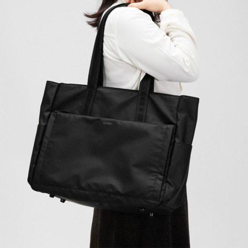 Pearl Flute X Anello Collaboration Tote Bag, Water-Repellent, #Black ANL-FLT2#B