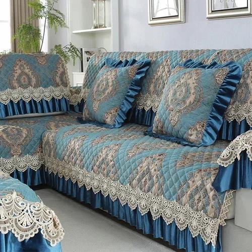 Универсальная большая юбка Four Seasons, чехол для дивана, европейский стиль, нескользящий коврик для дивана, роскошная кружевная подушка для гостиной, полотенце для дивана