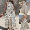 Women's Summer Halterneck Strapless Long Leopard Print Dress