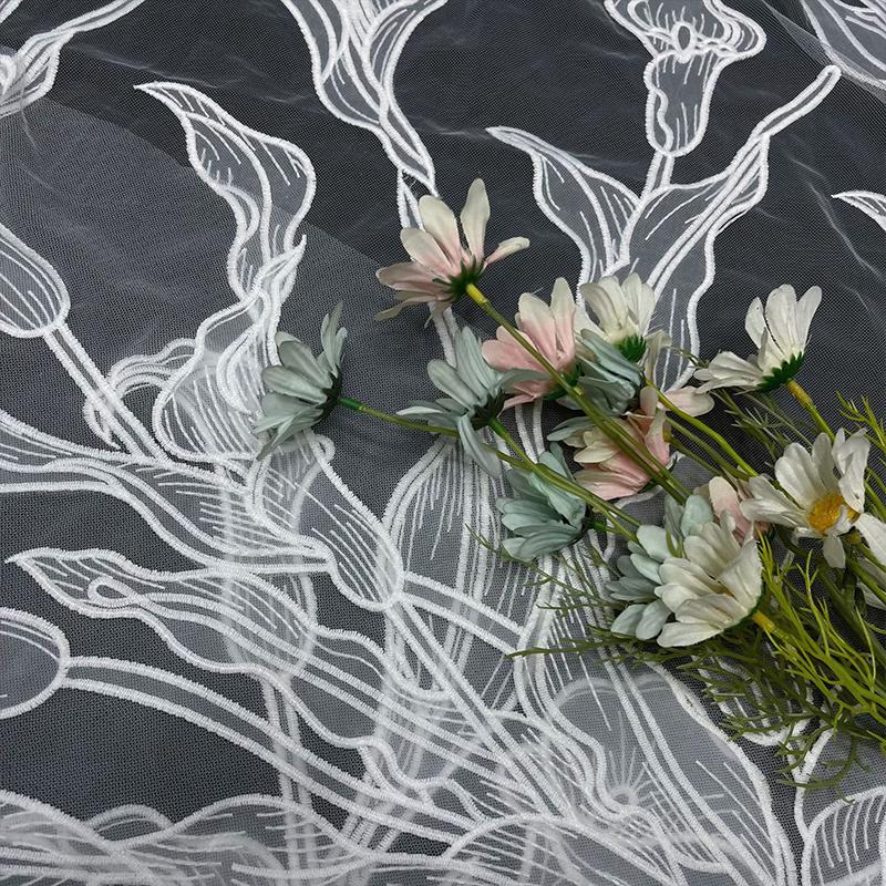 1 ярд Ретро Роскошная Тяжелая Промышленность Вышивка Свадебное Платье Тюль Кружево Ткань Хорошее Качество Свадебная Одежда Французское Кружево Ткань