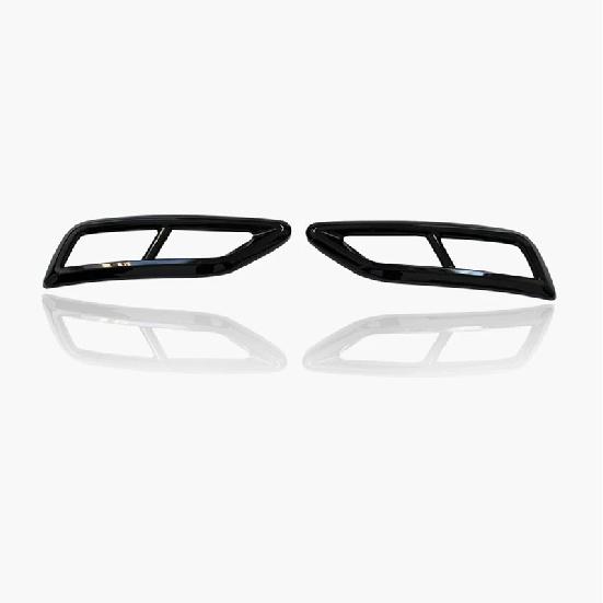 Car Styling For VW New Tiguan MK2 Chrome 2024 Gloss Black Exhaust RLine Rear Bumper Exhaust Trim Accessory