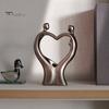 Абстрактная скульптура пары из смолы, держащаяся за руки, статуя влюбленной пары, статуэтка в виде сердца, романтический подарок для него, женщины, годовщины, девичника