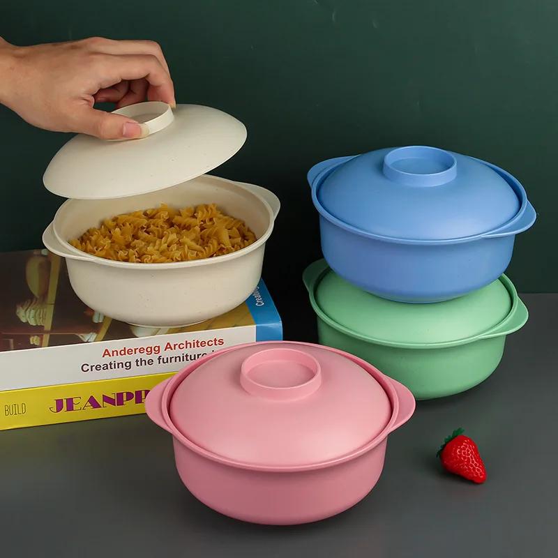 BEPAN Instant Noodle Bowls with Lids Soup Hot Rice Bowls Japanese Style Students Food Container Healthy Tableware Bowl Tableware