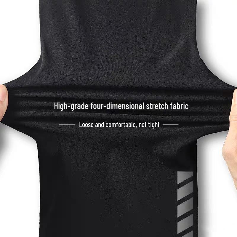 2021 Men's Summer Ice Silk Breathable Stretch Casual Pants - Loose, Airy, Nine-Point Sports Design