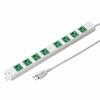 Construction Site Tap, 3-Pin, 8 Outlets, 3m, Green, TAP-K8-3G