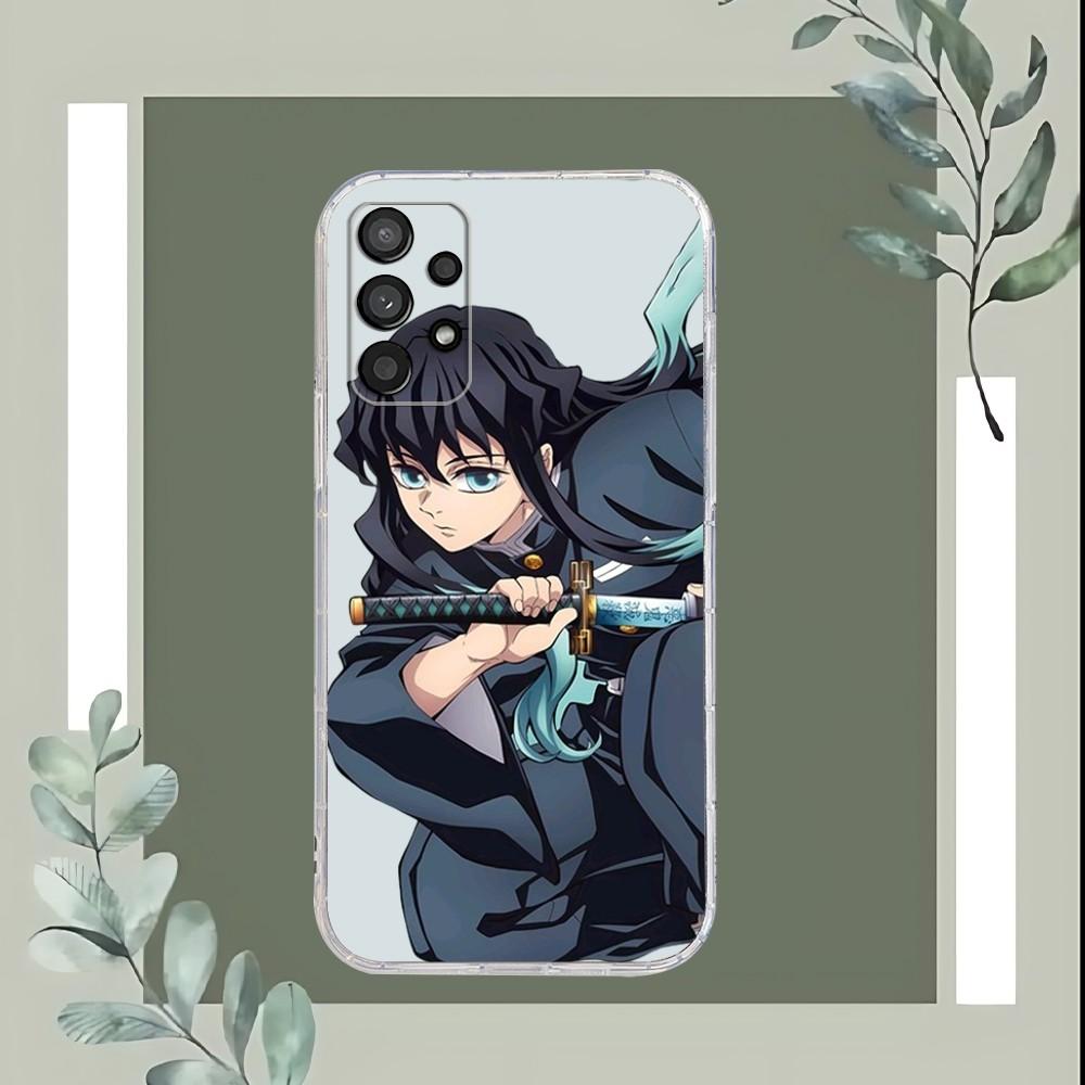 M-Muichiro Tokito Demon Slaye Phone Case For Samsung Galaxy A52 A12 A51 S21 Edge S22ULTRA S23 S20LITE Plus Transparent Cover