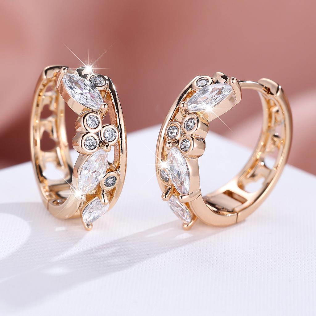 1 пара серег-капель золотого цвета с огранкой «маркиз», белый, синий, черный, с камнями, висячие серьги-крючки в виде листьев, в цветочном стиле, свадебные украшения, подарки