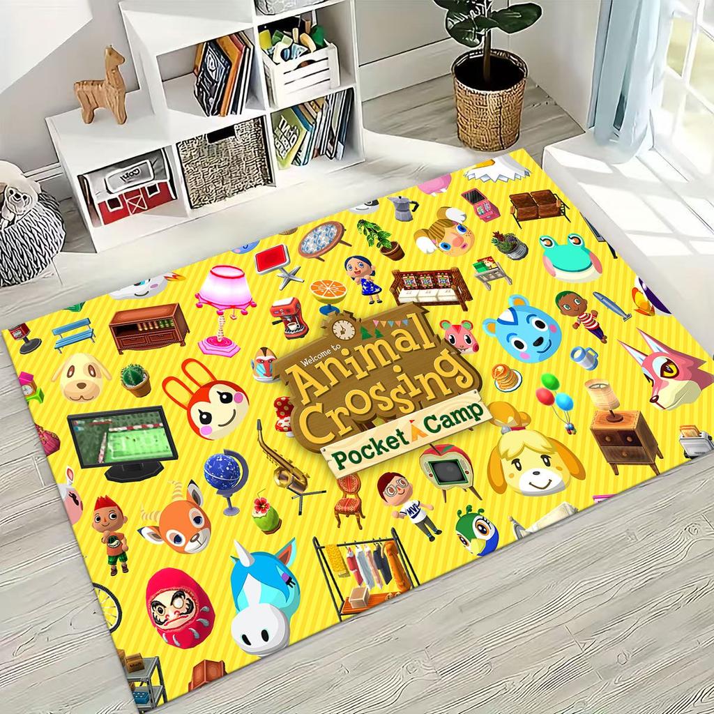 Игровой ковер с мультяшным рисунком Animal Crossing Wild World для спальни, гостиной, дивана, домашний коврик для двери, декор, большой детский игровой нескользящий коврик для пола