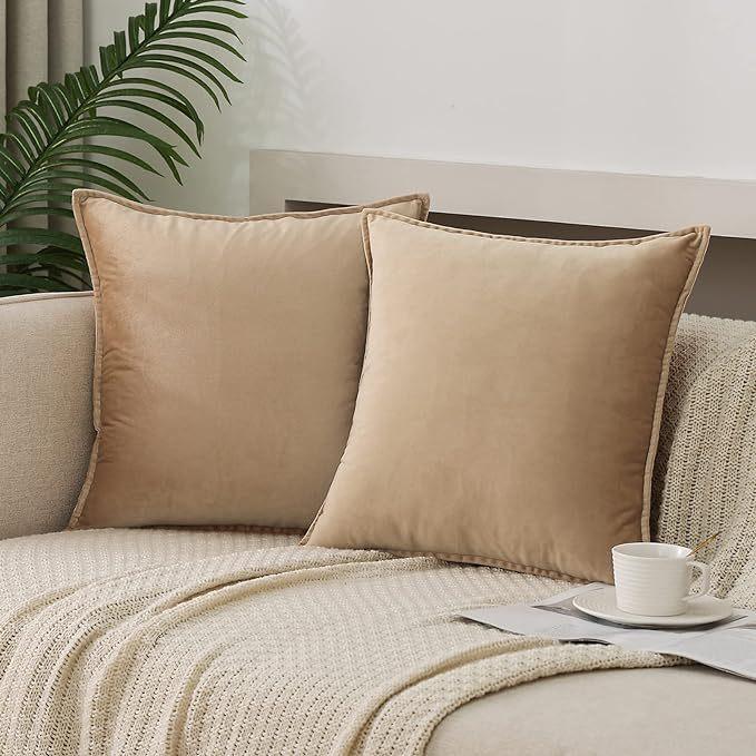 Наволочки для декоративных подушек 16x16 Набор из 2 Бархатный декор Декоративные наволочки с бахромой для диванных подушек Украшение для дома и кровати для дивана, спальни