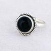 925 Sterling Silver Round Black Onyx Gemstone Ring Handmade – Vintage Bohemian Style Jewelry Gift for Her