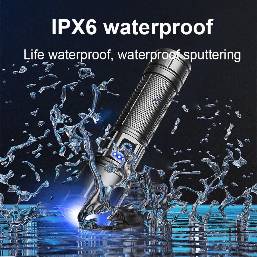 10000LM светодиодные фонари высокой мощности, перезаряжаемый сверхмощный фонарик, 3 режима, профессиональная уличная ручная лампа для кемпинга