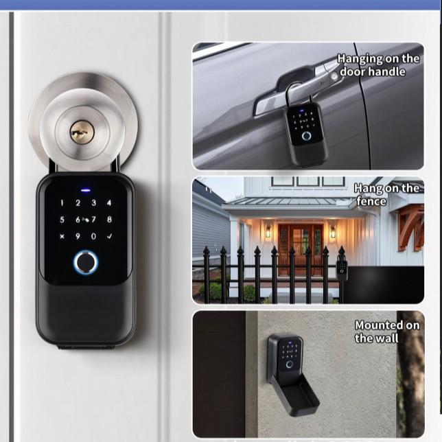 Graffiti Smart Waterproof Key Box with TUYA and TTlock - Fingerprint, Password, and App Control.