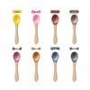 Детская силиконовая ложка для кормления с деревянной ручкой - Мягкая, термостойкая, из пищевой резины, столовый прибор для младенцев.