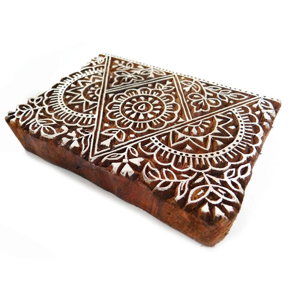 IBA Indianbeautifulart Квадратная форма Деревянный блок Цветочный принт Печатный текстильный штамп на одежде