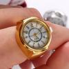 Трендовое унисекс кольцо из сплава с кварцевым механизмом, римское, мужское и женское, новое, золотистое, серебристое, часы-кольцо на палец, цифровые часы-кольцо, студенческое украшение AVE