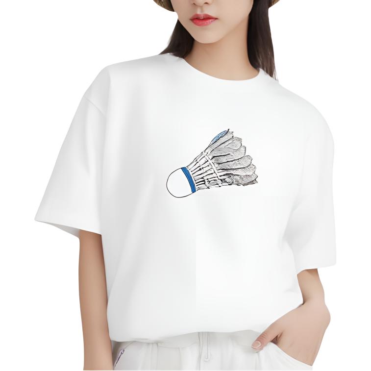 Thisisneverthat SS25 Badminton Pattern Printed Casual Comfortable Short Sleeve T-Shirt Unisex Tops White TN251TTSST26WHT